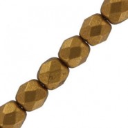 Czech Fire polished faceted glass beads 3mm Brass gold